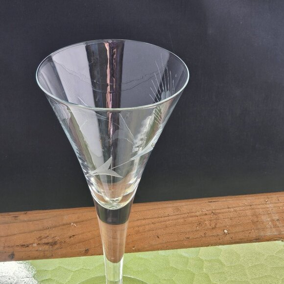 2 Javit Fine Wheat Wine Water Goblet 7.5" cut glasses midcentury 50s made in USA - Picture 6 of 8
